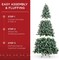 Pre Decorated Flocked Christmas Tree Hinged Artificial Pine with Pine Cones & Easy Assembly